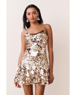 LoveShackFancy Liria Sequin Mini Dress For - Natural