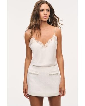 LoveShackFancy Rhonna Tweed Mini Skirt For - White