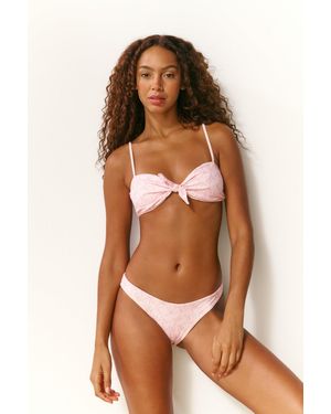 LoveShackFancy Klaudyna Floral Bow Print Bikini For - Brown