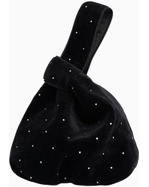 LoveShackFancy Aino Embellished Velvet Purse For - Black