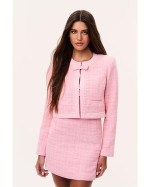 LoveShackFancy Ralphette Pearl-Embellished Tweed Jacket For - Pink