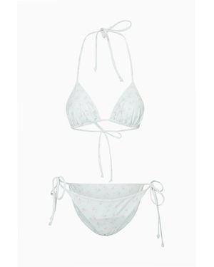 LoveShackFancy Harbor Ditsy Floral Bikini Set For - White