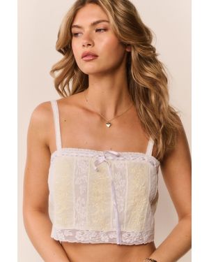 LoveShackFancy Quince Cotton Victorian Crop Top For - Brown