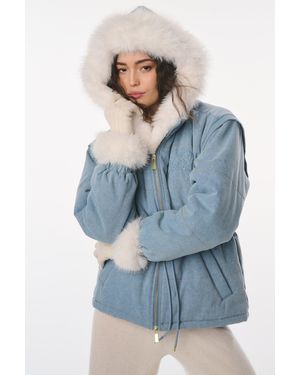 LoveShackFancy X Max&Moi Deva Denim Convertible Jacket For - Blue