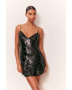 LoveShackFancy Sabeline Sequin Winding Bow Mini Dress For - Pink