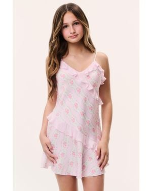 LoveShackFancy Tween Satin Mini Lomina Dress For - Pink