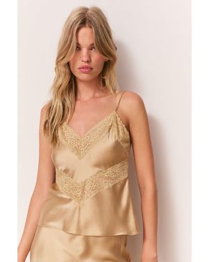 LoveShackFancy Brimsley Silk Lace Cami Top For - Brown