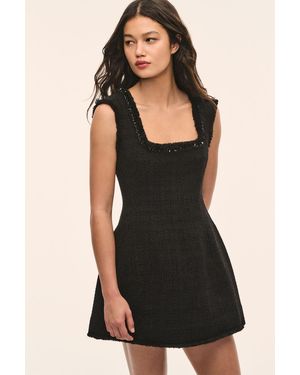 LoveShackFancy Latasha Embellished Tweed Mini Dress For - Black