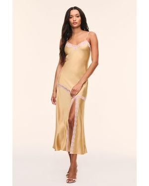 LoveShackFancy Blewett Silk Lace-Trimmed Dress For - Natural