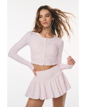 LoveShackFancy Laudie Bow Print Active Zip-Up For - Multicolor