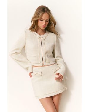 LoveShackFancy Ralphette Cropped Tweed Jacket For - Natural