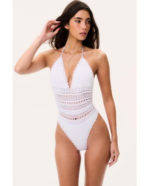 LoveShackFancy Kelle Crochet Swimsuit For - White