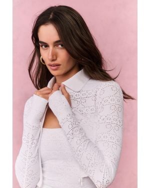 LoveShackFancy Tinker Eyelet Active Jacket For - Pink