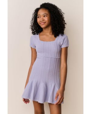 LoveShackFancy Tween Daffron Stretch Pointelle Dress For - Purple