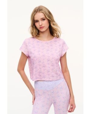 LoveShackFancy Rubin Cropped Tee For - Pink