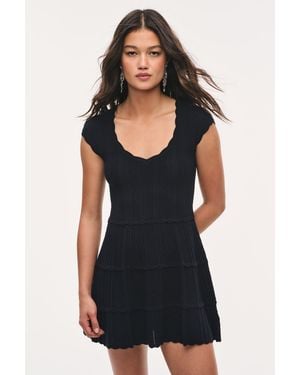 LoveShackFancy Taegan Stretch Pointelle Mini Dress For - Black
