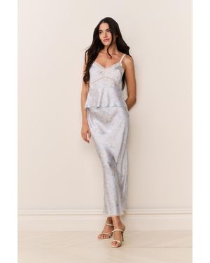 LoveShackFancy Kalo Silk-Blend Floral Maxi Skirt For - Natural