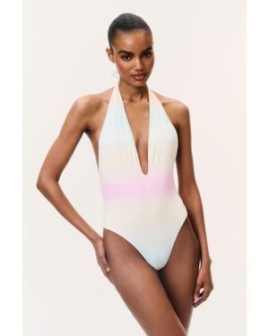 LoveShackFancy Meegan Ombre One-Piece Swimsuit For - White