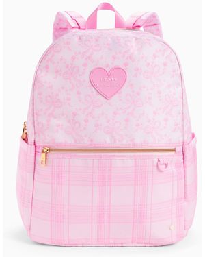 LoveShackFancy State X Mixed Print Kane Double Pocket Backpack For - Pink