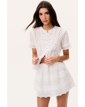 LoveShackFancy Ciela Cotton Victorian Top For - White