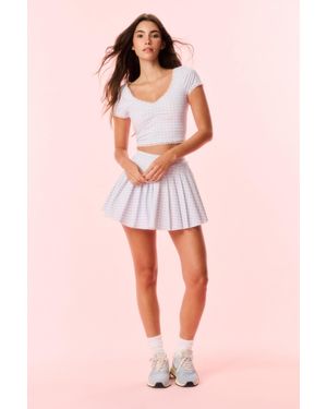 LoveShackFancy Dancia Gingham Print Active Skort For - Pink