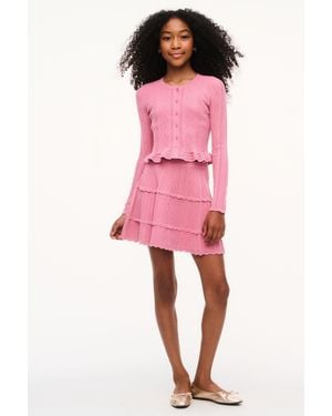 LoveShackFancy Tween Stretch Pointelle Gemira Skirt For - Pink