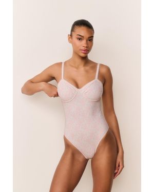 LoveShackFancy Brooksie Bow One-Piece Swimsuit For - Blue