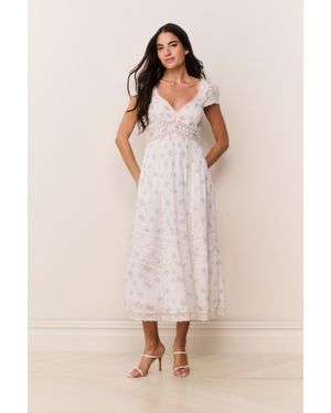 LoveShackFancy Suvi Floral Cotton Midi Dress For - Natural