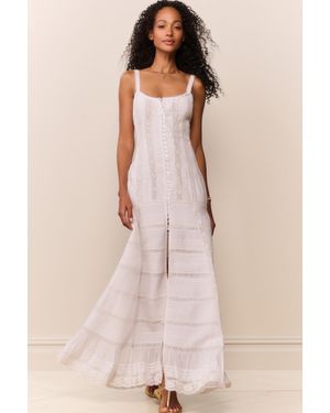 LoveShackFancy Calyx Cotton Victorian Maxi Dress For - White