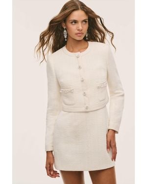 LoveShackFancy Alphie Tweed Jacket For - White