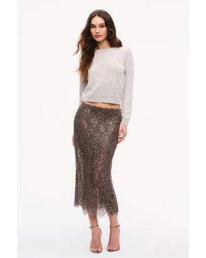 LoveShackFancy Kian Metallic Lace Midi Skirt For - Multicolor