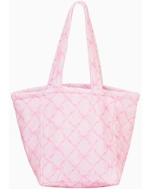 LoveShackFancy Sweetheart Rosaline Terry Tote Bag For - Pink