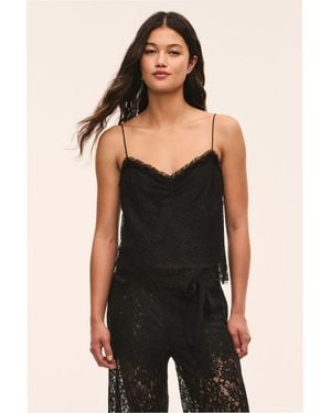 LoveShackFancy Ferni Lace Cami Top For - Black