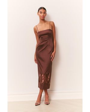 LoveShackFancy Calise Satin Bow Detail Midi Dress For - Multicolor