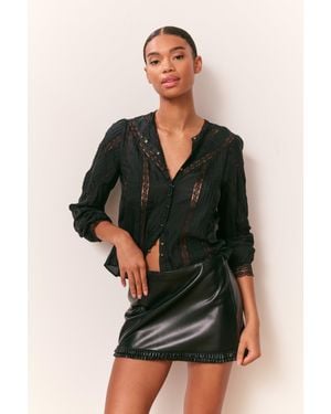 LoveShackFancy Noala Faux Leather Mini Skirt For - Black