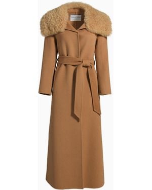 LoveShackFancy Susanna Chow Cashmere Shearling Coat For - Natural