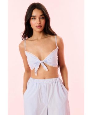 LoveShackFancy Arvine Cotton Pinstripe Bra Top For - Multicolor