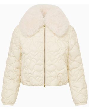 LoveShackFancy Sandria Heart-Quilted Puffer Jacket For - Natural