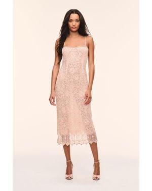 LoveShackFancy Olandria Beaded Lace Midi Dress For - Pink