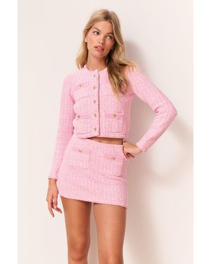 LoveShackFancy Ellianna Knit Mini Skirt For - Pink