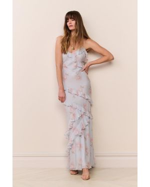 LoveShackFancy Rialto Floral Chiffon Maxi Dress For - Multicolor