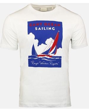 GANT Graphic T-Shirt, Eggshell - Blue