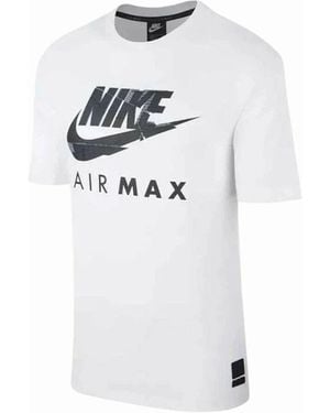 Nike Air Max T Shirt Athletic Cut Cotton Crew Neck Summer Retro Casual Tee - White