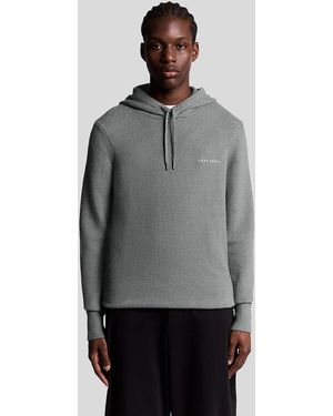 Lyle & Scott Knitted Script Hoodie - Grey