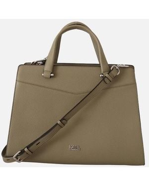 Karl Lagerfeld Kkuilted Pebble Grain Tote - Natural