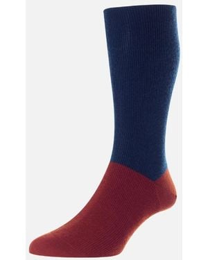Pantherella Edale Colour Block Sock - Blue