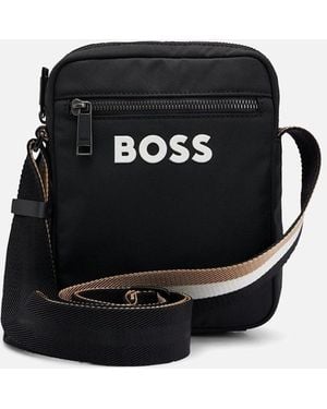 BOSS Boss Catch 3.0 Crossbody Bag With Signature-Stripe Strap Nos - Black