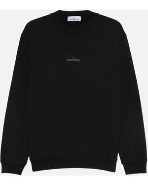 Stone Island S0195 Branded Sweatshirt - Black