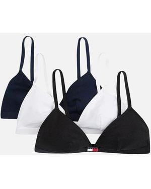 Tommy Hilfiger 3-Pack Heritage Logo Triangle Bras - Black