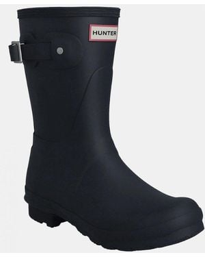 HUNTER Original Short Gingham Boot - Black